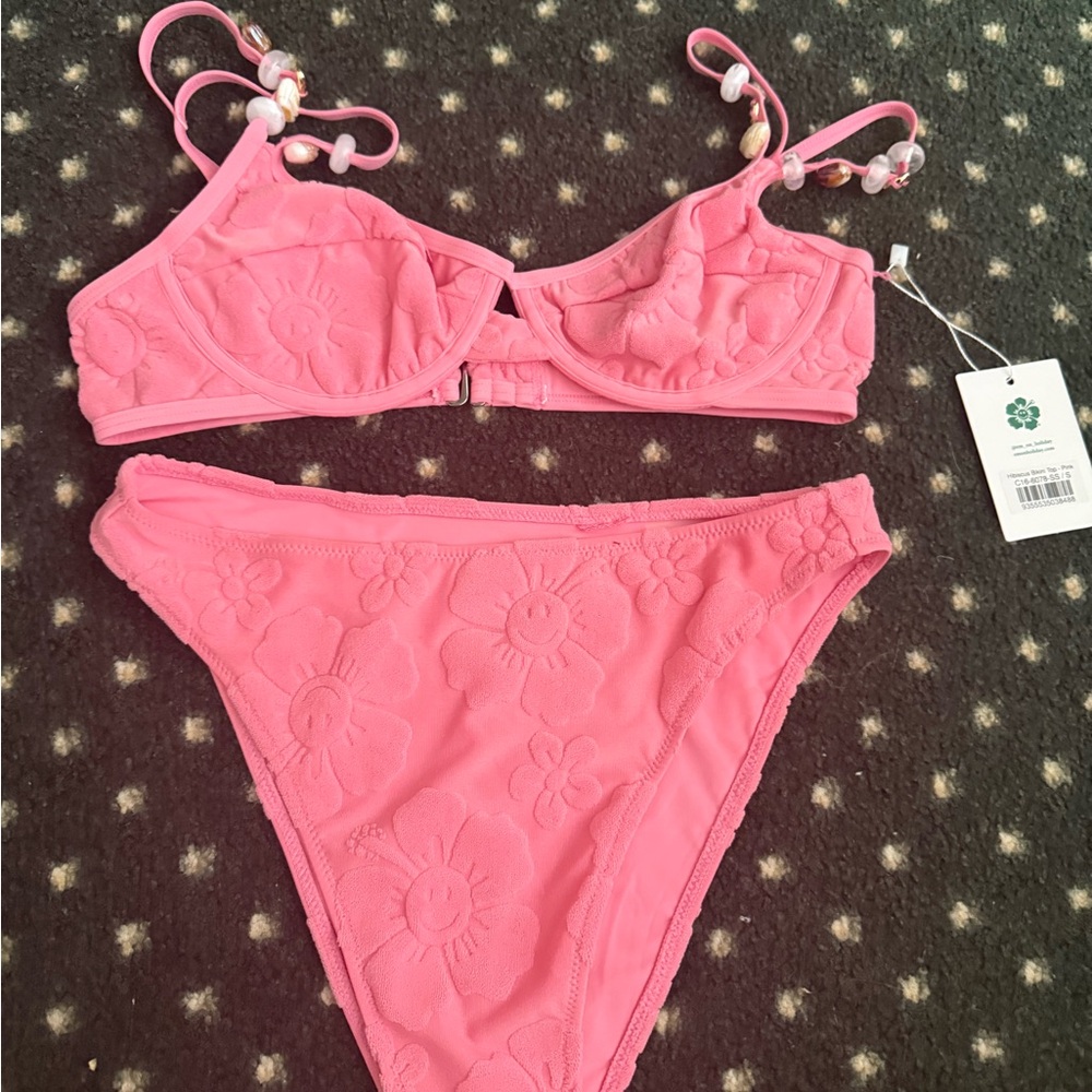 Pink Floral Bikini Set Emma Mulholland on Holiday NET